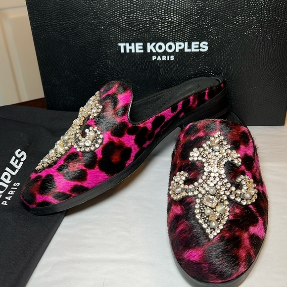 NWT‎ The Kooples PInk Leopard mules
